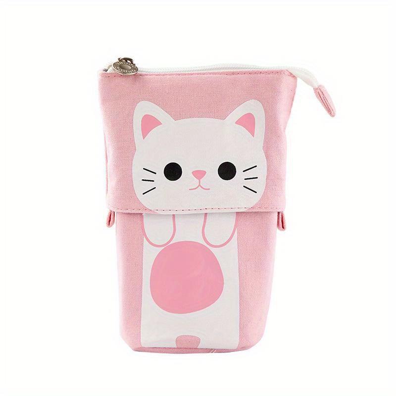 Kawaii Federmäppchen für Mädchen Jungen Reißverschluss Niedliche Katze Stiftebox Schulsachen Schreibwaren Geschenk Pop-Up Beutel Schlampermäppchen weiß von Joom DACH