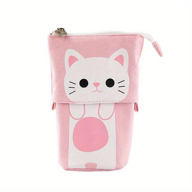 Kawaii Federmäppchen für Mädchen Jungen Reißverschluss Niedliche Katze Stiftebox Schulsachen Schreibwaren Geschenk Pop-Up Beutel Schlampermäppchen weiß von Joom DACH