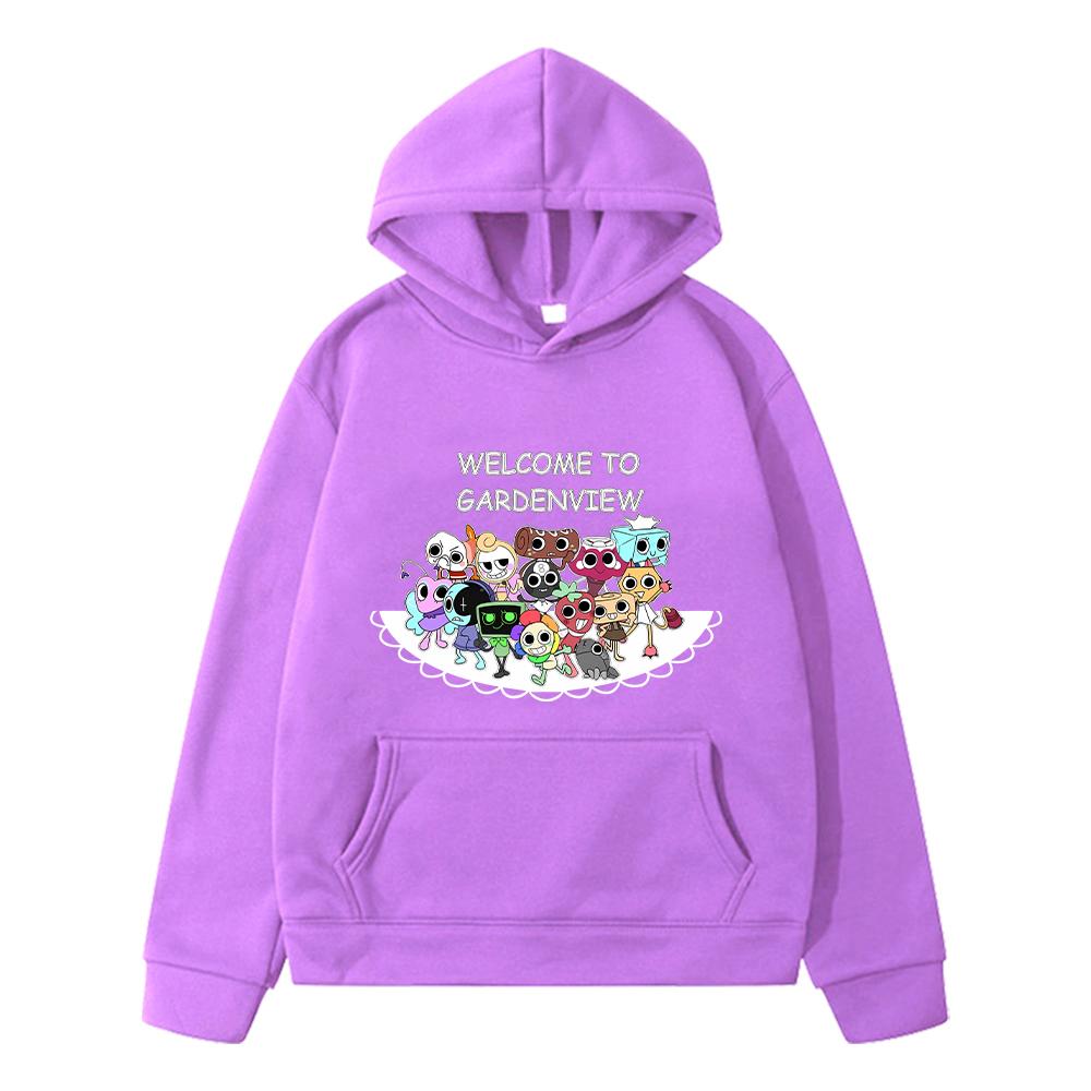 Kawaii Herbst-Hoodies Dandys World Anime-Hoodie Fleece-Sweatshirt Cartoon-Pullover Jungenjacke y2k Sudadera Kinderkleidung Mädchen 140 violett von Joom DACH