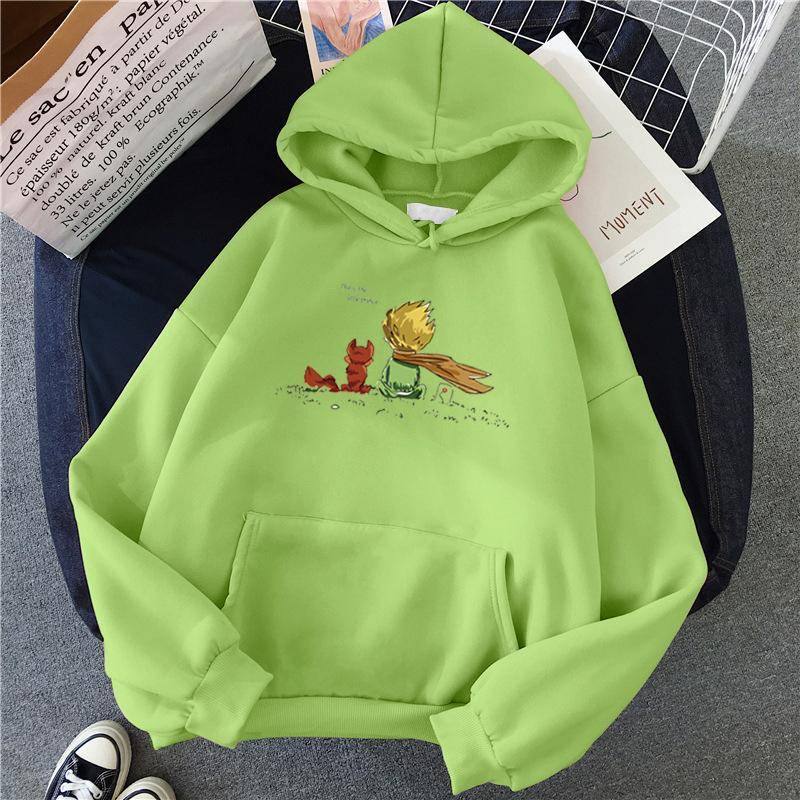 Kawaii Hoodie Cartoon Mädchen Übergroßes Sweatshirt Frühling/Herbst Hellblau Tops Langarm L grün von Joom DACH