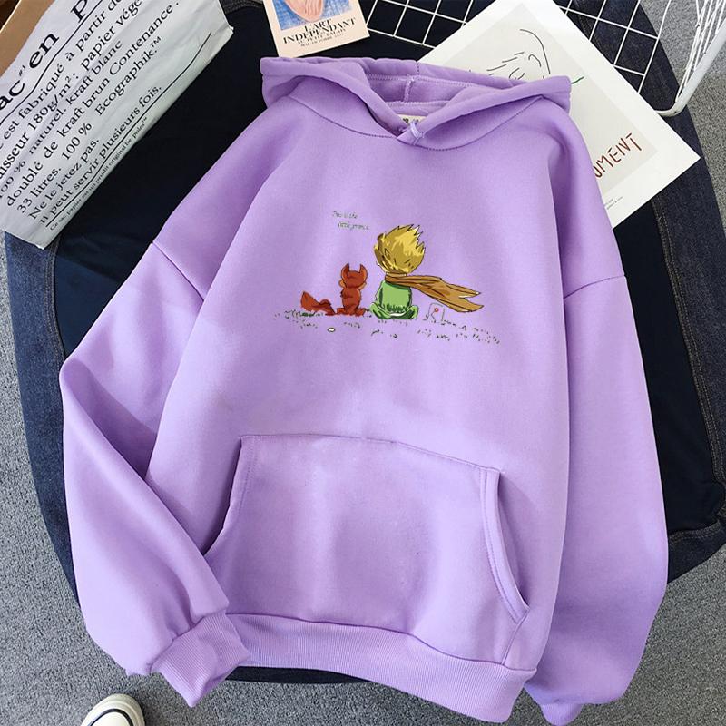Kawaii Hoodie Cartoon Mädchen Übergroßes Sweatshirt Frühling/Herbst Hellblau Tops Langarm XXXL violett von Joom DACH