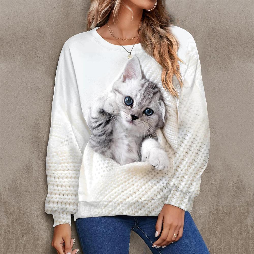 Kawaii Katze Damen T-Shirt 3D-Druck Casual Langarm T-Shirts Übergroße Harajuku Pullover Kleidung Tägliche Bluse Weibliche Lose Tops 2XL Kawaii Katze Damen T-Shirt 3D-Druck Casual Langarm T-Shirts Übergroße Harajuku Pullover Kleidung Tägliche Bluse Weibliche Lose Tops 2XL von Joom DACH