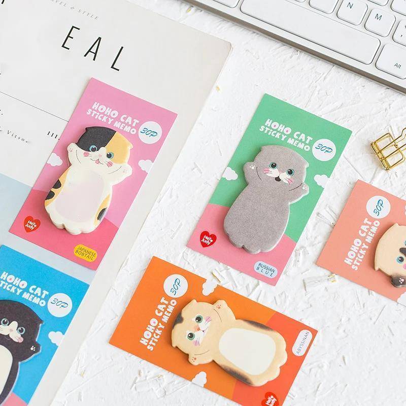 Kawaii Kitty Haftnotizen Aufkleber Notizblock Scrapbooking Schule Bürobedarf Schreibwaren Geschenk Lesezeichen 1 Stück von Joom DACH