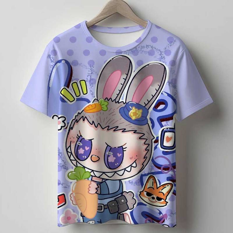 Kawaii Oberteile Labubu T-Shirt für Kinder Jungen 10 Jahre Kleinkind Mädchen Kleidung Anime Kurz Pride T-Shirt Y2k Kinderkleidung Mädchen 130 von Joom DACH