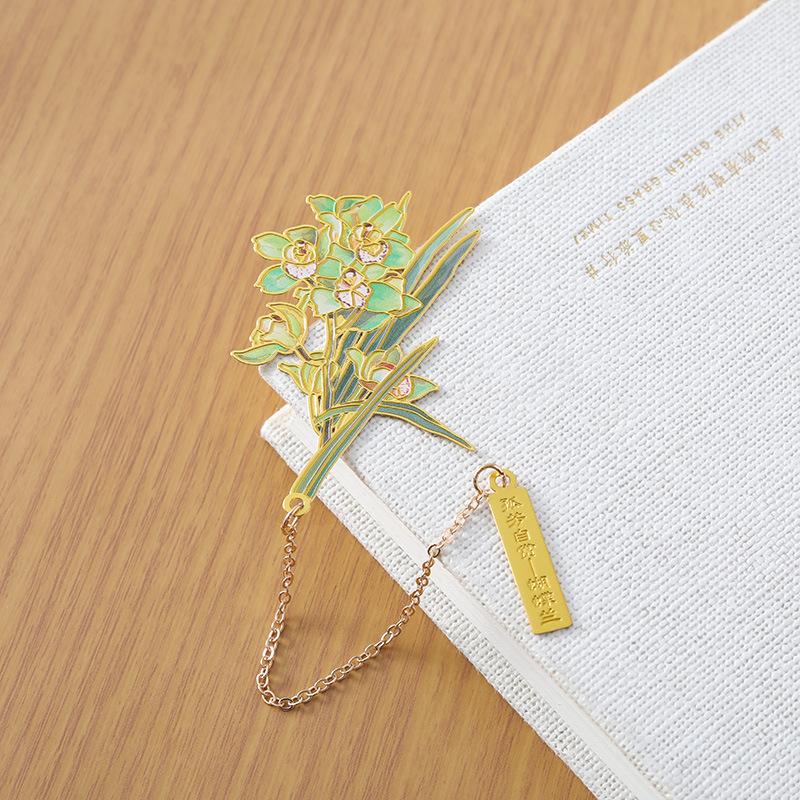 Kawaii Schönheit Blumen Lesezeichen Retro Metall Anhänger Buch Marker Messing Material Schule Bürobedarf Student Schreibwaren von Joom DACH