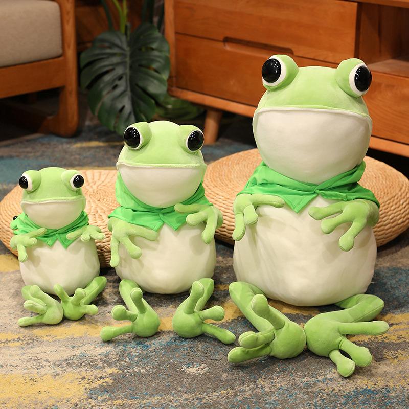Kawaii Umhang Frosch Plüschtier Weiches Stofftier Lieblicher Hut Große Augen Anime Puppe Baby Kuschelkissen Kinder Junge Geburtstagsgeschenke 45cm von Joom DACH