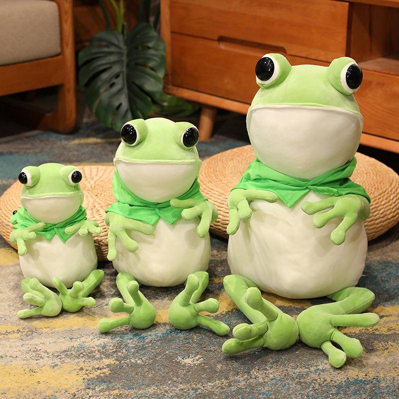 Kawaii Umhang Frosch Plüschtier Weiches Stofftier Lieblicher Hut Große Augen Anime Puppe Baby Kuschelkissen Kinder Junge Geburtstagsgeschenke 45cm von Joom DACH