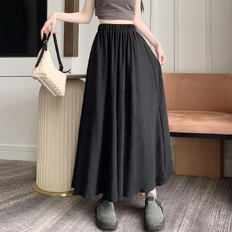 Kawaii Weiße Lange Hosen Frauen Koreanische Mode Süße Patchwork Hohe Taille Lose A-linie Rock Hose M schwarz von Joom DACH