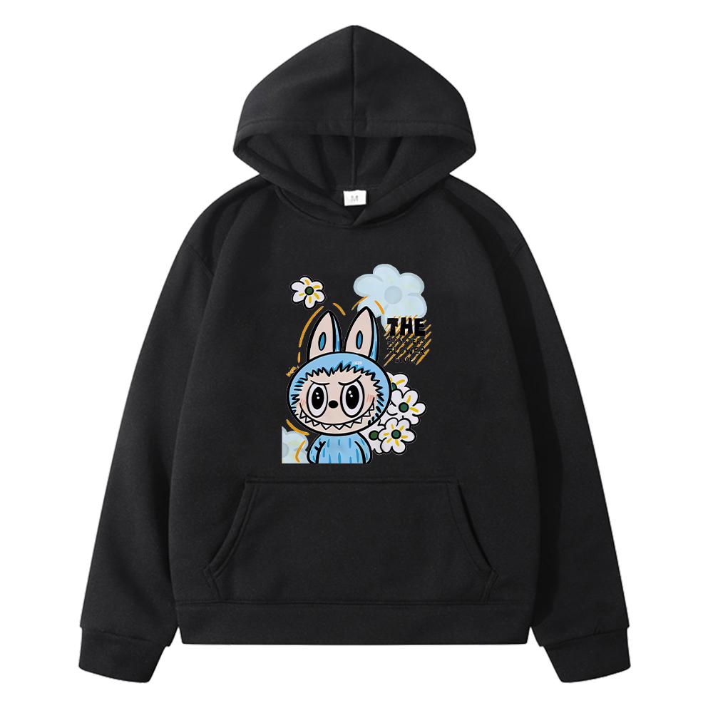 Kawaii labubu Print Hoodies Fleece Sweatshirt Jungen Pullover Cartoon Herbst Anime Hoodie Jacke y2k Sudaderas Kinderkleidung Mädchen 130 schwarz von Joom DACH