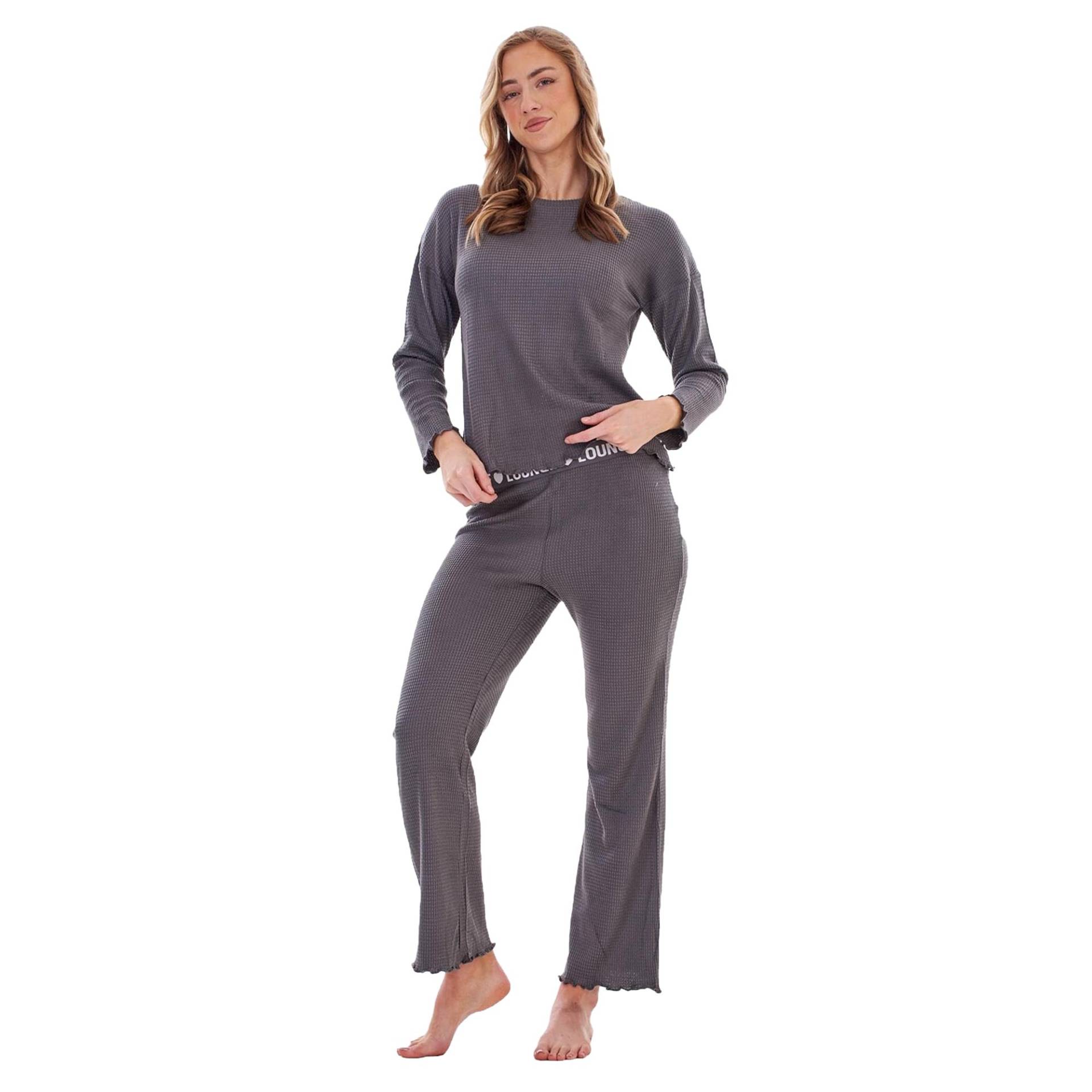 Keanu Damen/Damen Waffel Lang Pyjama Set 20 UK - 22 kohle von Joom DACH