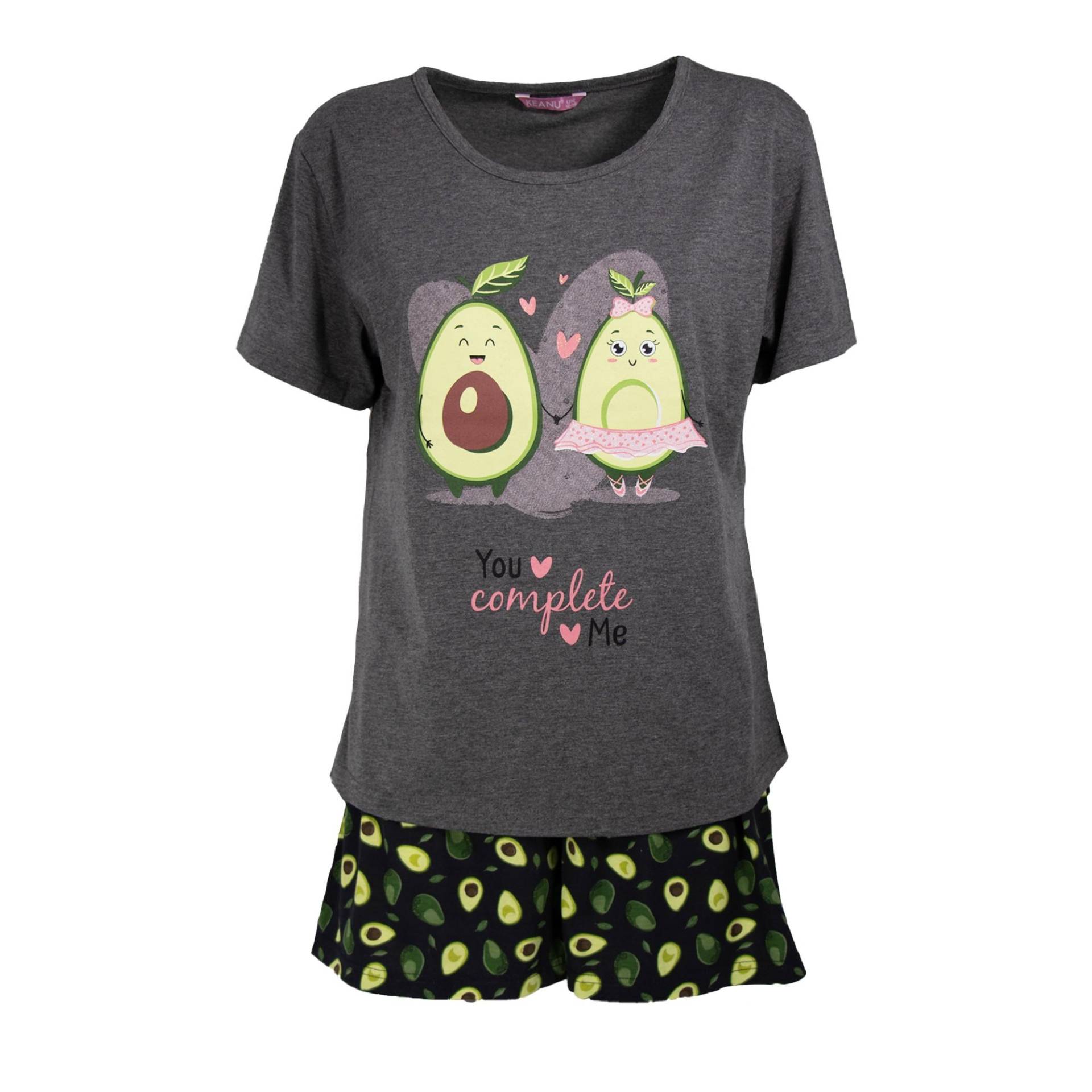 Keanu Damen/Damen You Complete Me Avocado Kurzärmeliges Kurzes Pyjama-Set 16 UK - 18 grau von Joom DACH