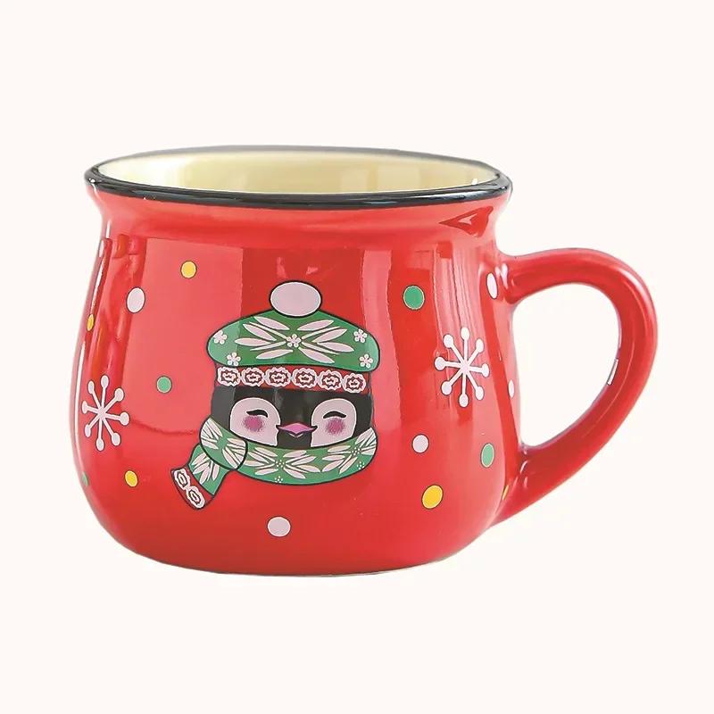 Keramik Weihnachts-Mousse-Becher Cartoon Weihnachtsmann-Tasse Kaffeetasse für Büro Zuhause Backen Dessert Frühstück Milchbecher für Kinder Weihnachtsgeschenk 150ml von Joom DACH