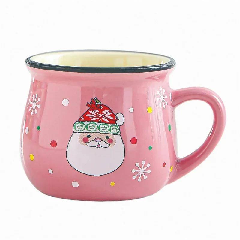 Keramik Weihnachts-Mousse-Becher Cartoon Weihnachtsmann-Tasse Kaffeetasse für Büro Zuhause Backen Dessert Frühstück Milchbecher für Kinder Weihnachtsgeschenk 150ml von Joom DACH