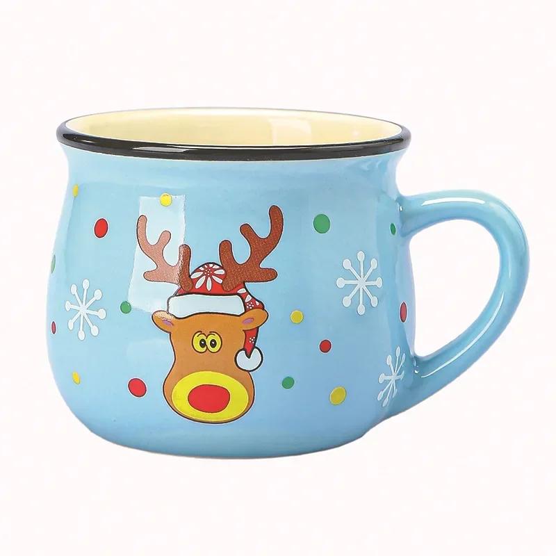 Keramik Weihnachts-Mousse-Becher Cartoon Weihnachtsmann-Tasse Kaffeetasse für Büro Zuhause Backen Dessert Frühstück Milchbecher für Kinder Weihnachtsgeschenk 150ml von Joom DACH