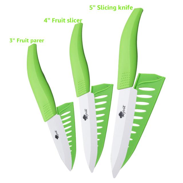 Keramikmesser Küchenmesser 3 4 5 6 Zoll Kochmesser Kochset + Schäler Weiße Zirkonia-Klinge 345 inch grün von Joom DACH