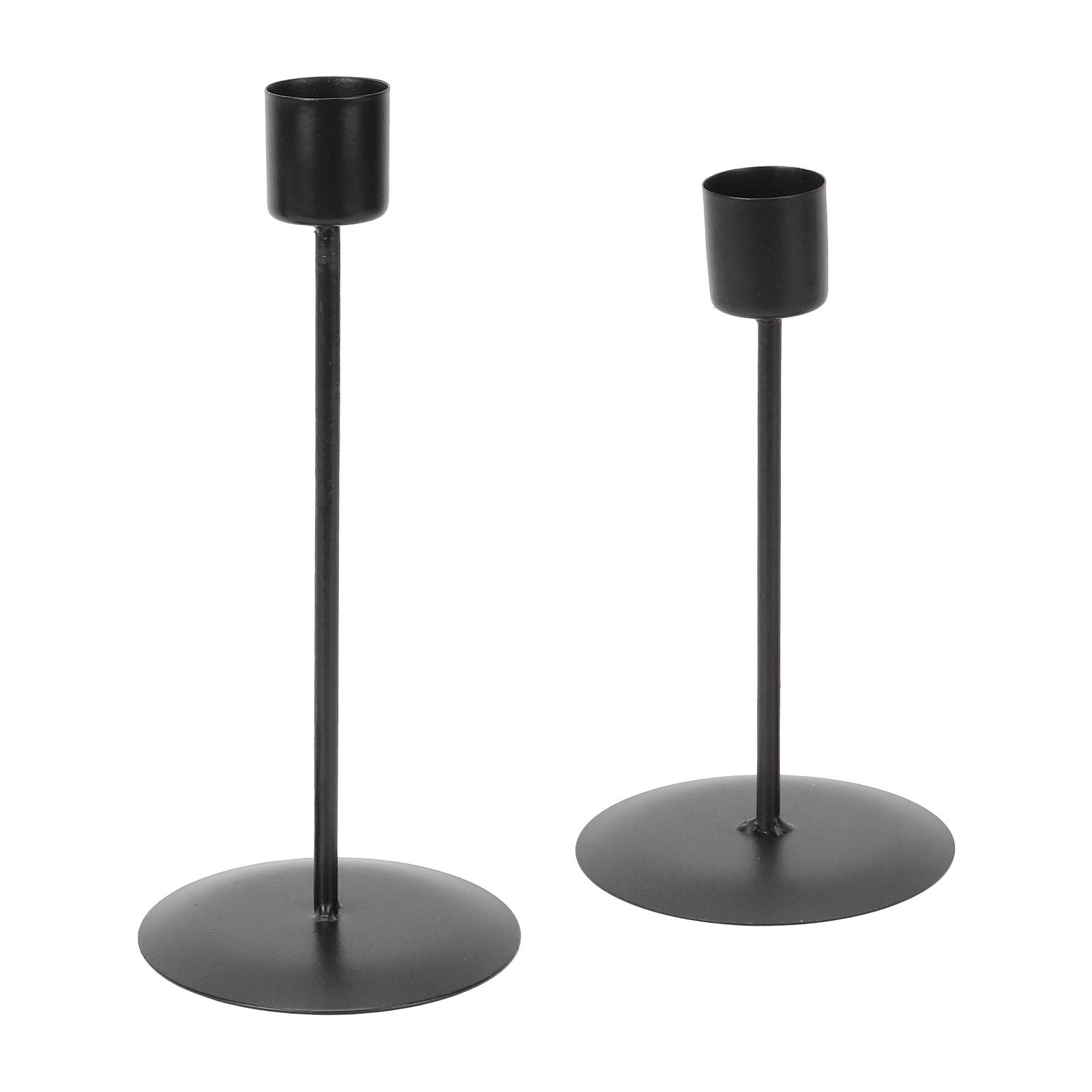 Kerzenhalter 2er-Set Metall SingleHead Vintage Dekorative Kerzenleuchter für Hochzeit Dinning Party schwarz von Joom DACH