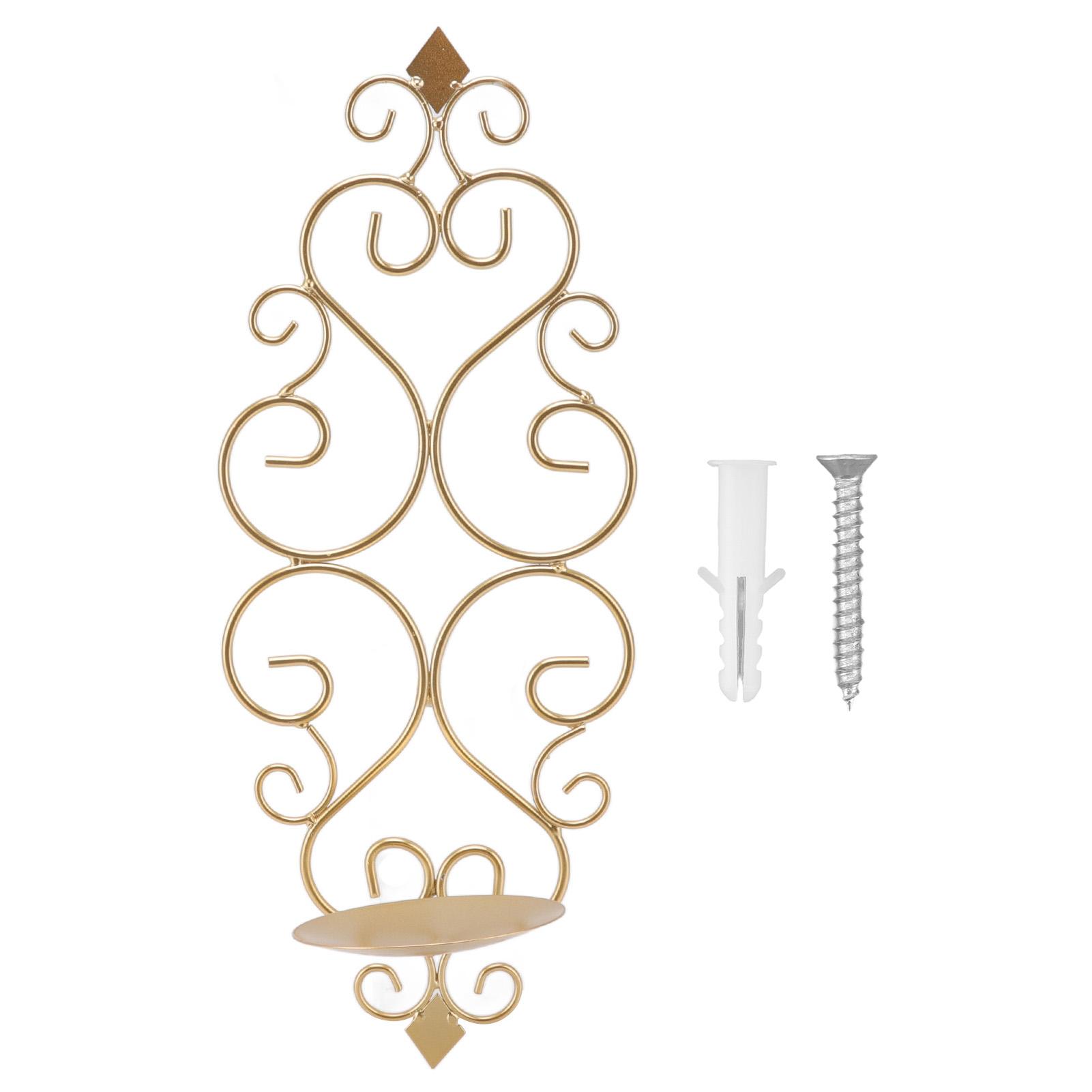 Kerzenhalter Eisen Kerzenständer Klappbar Wandmontage Basis Wandleuchte Heimdekoration für Zimmer Metall Gold von Joom DACH