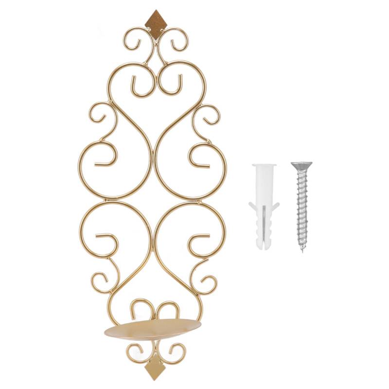 Kerzenhalter Eisen Kerzenständer Klappbar Wandmontage Basis Wandleuchte Heimdekoration für Zimmer Metall Gold von Joom DACH