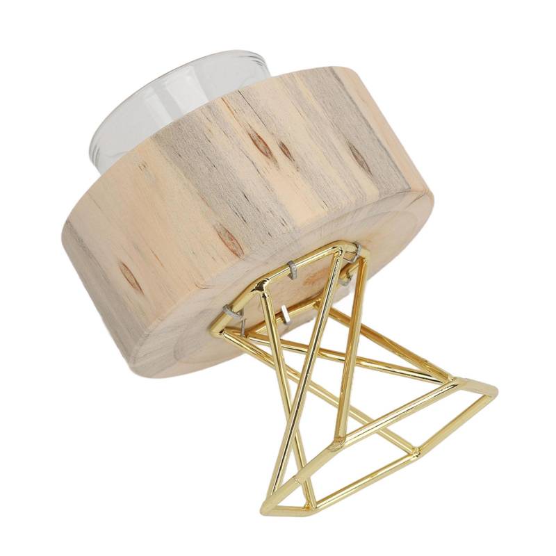 Kerzenhalter Holzleuchter Dekorativer Ausstellungsständer Bausatz mit Metallhalterung und Becher von Joom DACH