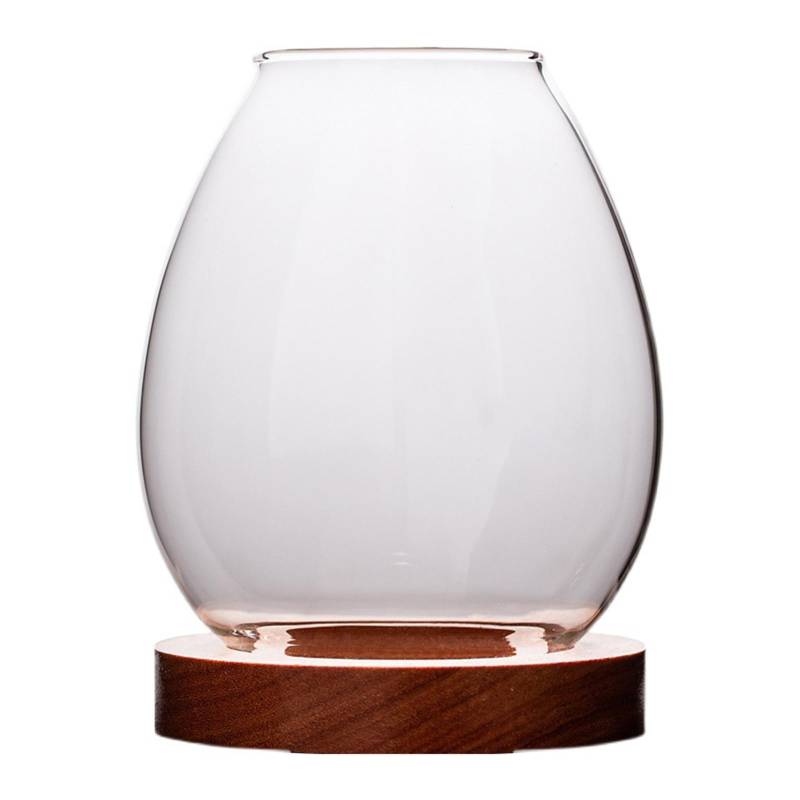 Kerzenhalter Klare Glasabdeckung mit Holzsockel Öllampenschirm Chinesische Heimdekorationen für Schlafzimmer Bauernhäuser Zen A von Joom DACH