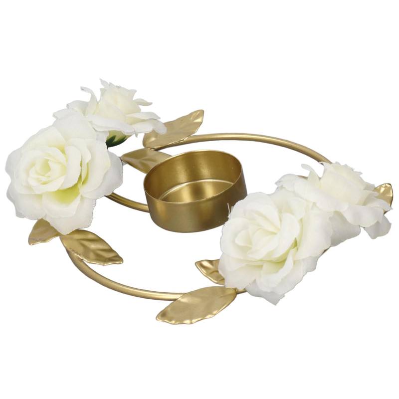 Kerzenhalter Rosenblumen Dekoration Runde Basis Eisenmaterial Eleganter Stil Attraktiv Dekorativ von Joom DACH