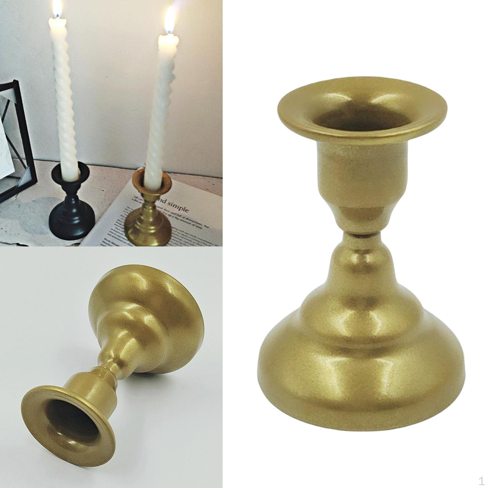 Kerzenhalter für Stumpenkerzen, Kerzenständer für den Schreibtisch, Party, Esszimmer und Heimdekoration Option2 Gold von Joom DACH