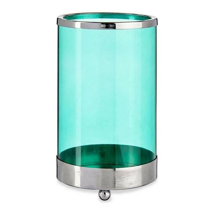 Kerzenständer - Silberblau - Zylinder - Metall - Glas - 9,7 x 16,5 x 9,7 cm Kerzenständer - Silberblau - Zylinder - Metall - Glas - 9,7 x 16,5 x 9,7 cm von Joom DACH