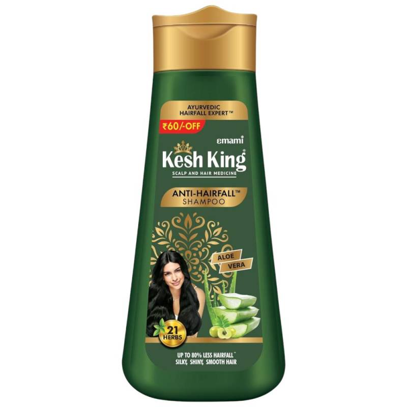 Kesh King Anti-Haarausfall-Shampoo mit Aloe Vera und 21 ayurvedischen Kräutern für alle Haartypen Frauen Männer 340 ml Nährende Formel von Joom DACH