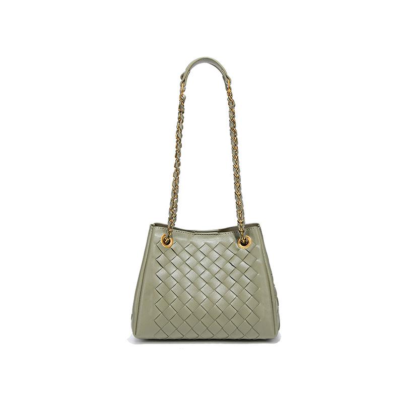 Kette Crossbody Gewebte Damenhandtasche, Vielseitiger Fallschirm, Mutter und Kind Einzel-Schulter Unterarmtasche, Handliche Eimertasche mit großem Fassungsvermögen von Joom DACH