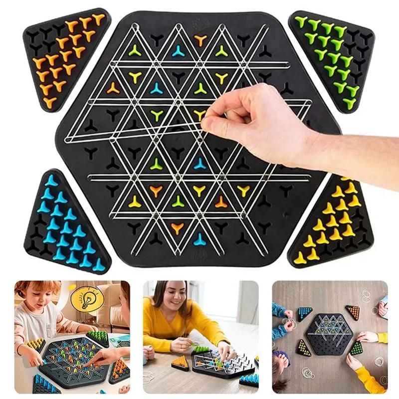 Ketten Schach Gummiband Geometrie Puzzle Dreieck Schach Desktop Spiel Familieninteraktion Übung Kinder Logik Puzzle Brettspiel Spielzeug von Joom DACH