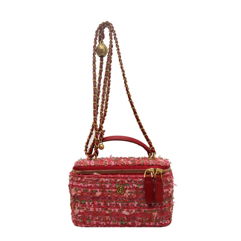 Ketten-Tasche Damen Neue Modische Vielseitige Umhängetasche Small rose rot von Joom DACH
