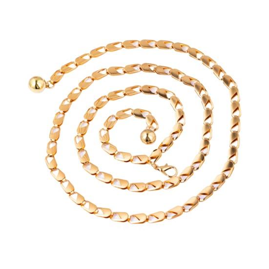 Kettengürtel für Taillengürtel Verstellbarer geometrischer Gürtel Kette Dünne Kettengürtel Vielseitiger Sommer goldgelb von Joom DACH