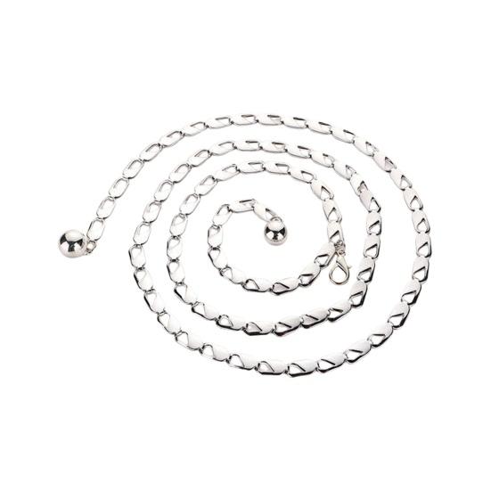 Kettengürtel für Taillengürtel Verstellbarer geometrischer Gürtel Kette Dünne Kettengürtel Vielseitiger Sommer silber von Joom DACH