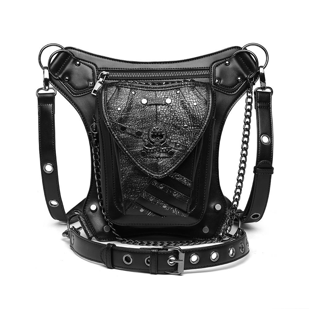 Kettentasche, Damen Steampunk Color-Blocking Handytasche, Totenkopf, Damen Einzel-Schultertasche, Umhängetasche, Münzbörse von Joom DACH