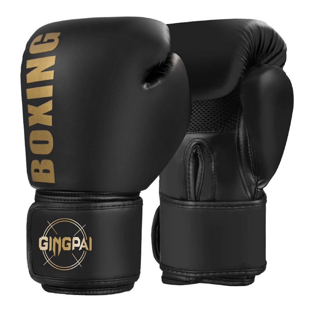 Kickbox-Trainingshandschuhe PU-Boxhandschuhe Boxsackhandschuhe für Erwachsene Kinder 8oz schwarz/gold von Joom DACH