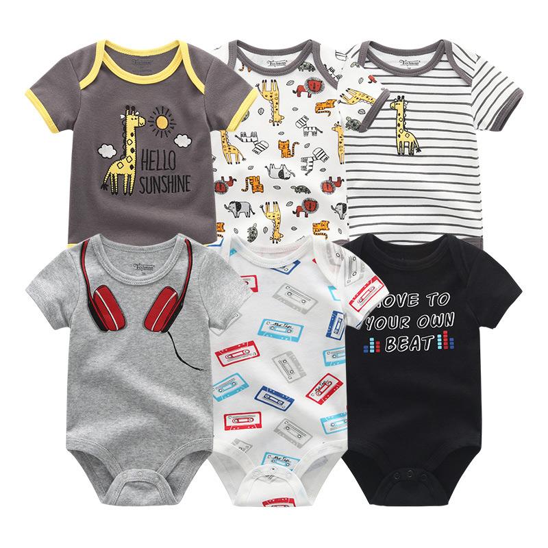 Kiddiezoom 6 PCS Neugeborenen cartoon onesie bodys kurzarm anzüge für babys Jungen baby mädchen Kleidung 6-9Months von Joom DACH