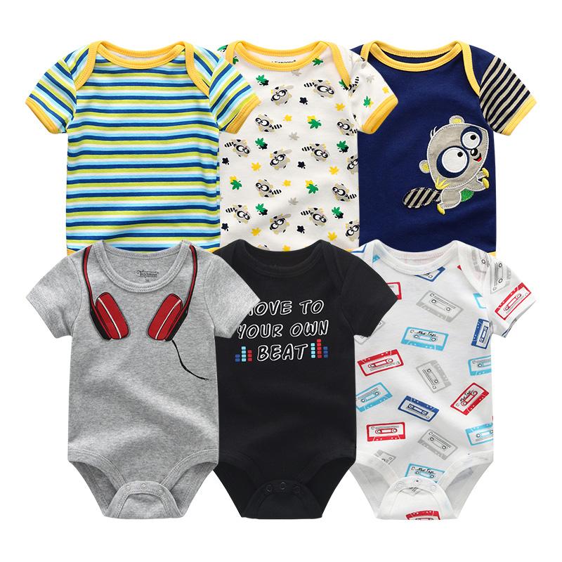 Kiddiezoom 6 PCS Neugeborenen cartoon onesie bodys kurzarm anzüge für babys Jungen baby mädchen Kleidung 9-12Months von Joom DACH