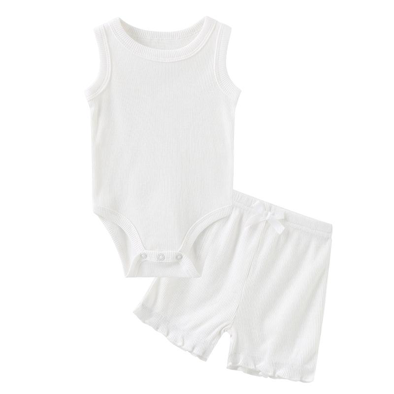 Kiddiezoom Neugeborenes Baby-Kleidungsset, Weste, Body + Hose, 2-teilig, für Kleinkinder, Jungen, Mädchen, lässige Outfits, 0–12 Monate 0-3Months von Joom DACH