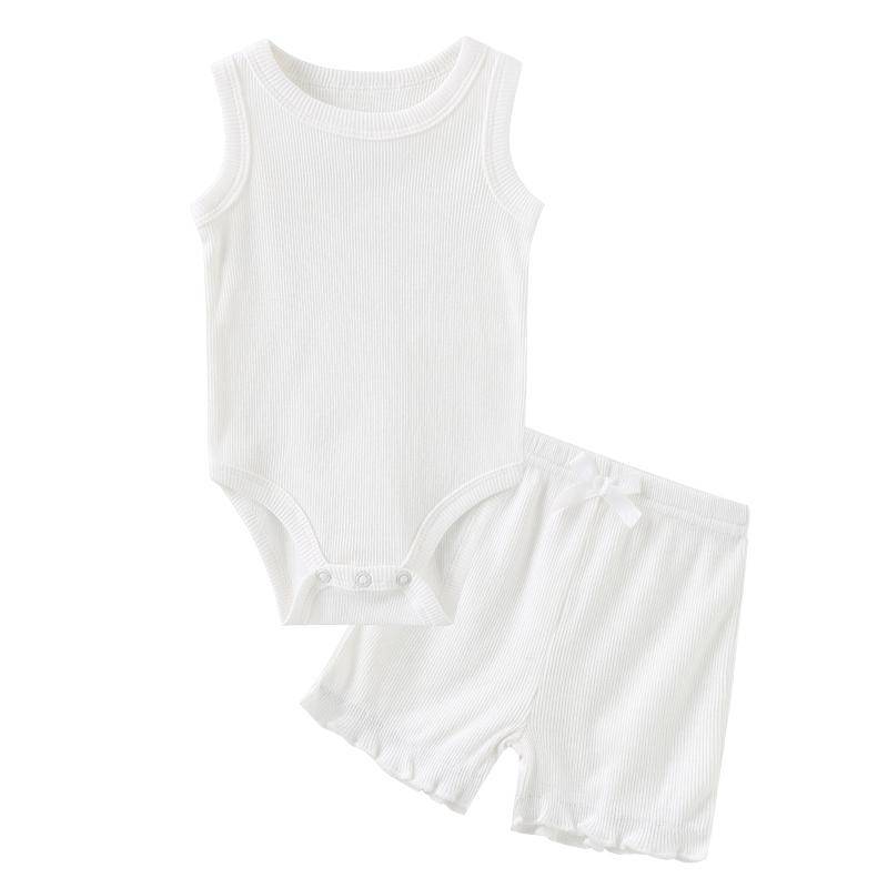 Kiddiezoom Neugeborenes Baby-Kleidungsset, Weste, Body + Hose, 2-teilig, für Kleinkinder, Jungen, Mädchen, lässige Outfits, 0–12 Monate 0-3Months von Joom DACH