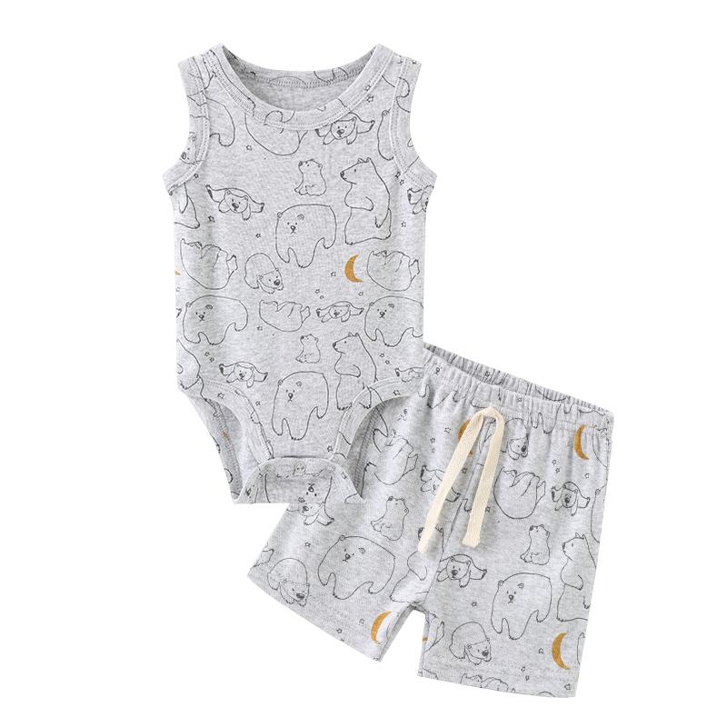 Kiddiezoom Neugeborenes Baby-Kleidungsset, Weste, Body + Hose, 2-teilig, für Kleinkinder, Jungen, Mädchen, lässige Outfits, 0–12 Monate 0-3Months von Joom DACH
