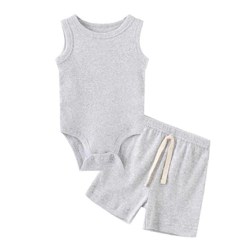 Kiddiezoom Neugeborenes Baby-Kleidungsset, Weste, Body + Hose, 2-teilig, für Kleinkinder, Jungen, Mädchen, lässige Outfits, 0–12 Monate 0-3Months von Joom DACH