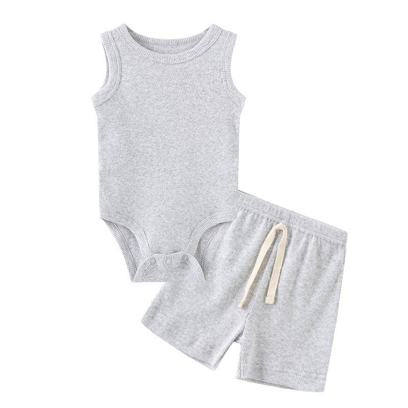 Kiddiezoom Neugeborenes Baby-Kleidungsset, Weste, Body + Hose, 2-teilig, für Kleinkinder, Jungen, Mädchen, lässige Outfits, 0–12 Monate 9-12Months von Joom DACH