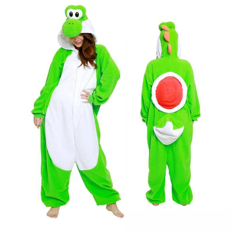 Kigurumi Damen Einteiler für Halloween Cosplay Kostüm Fleece Weihnachtsoutfit Ganzkörper Pyjamas Nachtwäsche Cartoon Jumpsuit Neujahrs Onesie M von Joom DACH