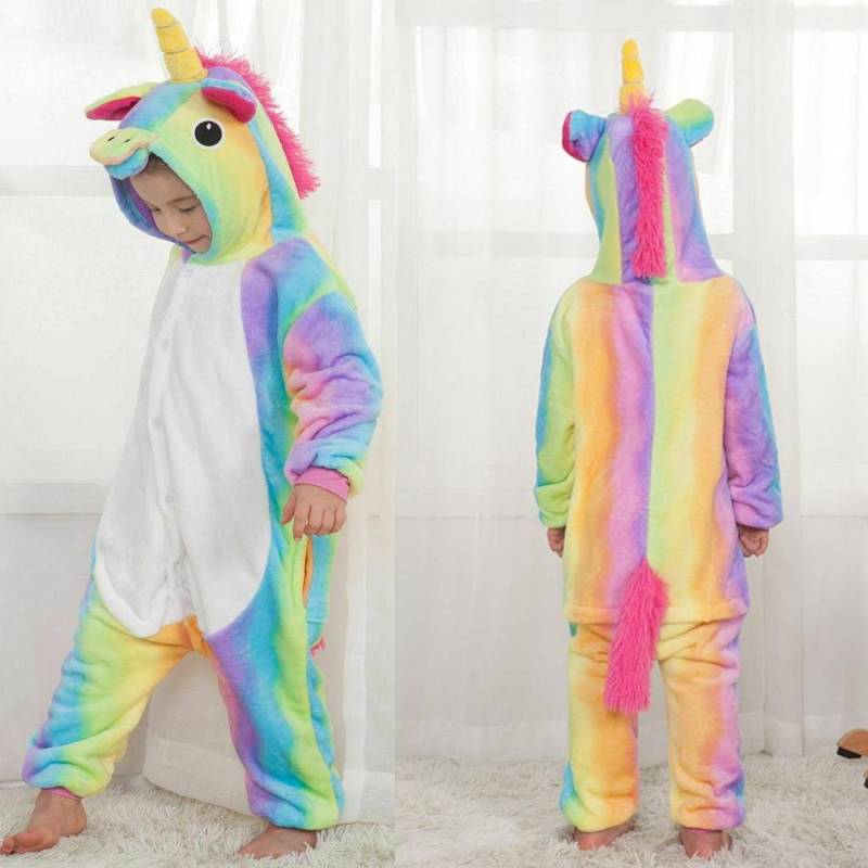 Kigurumi Onesie Kinder Einhorn Pyjamas Für Kinder Tier Cartoon Schläfer Baby Kostüm Winter Mädchen Licorne Jumspuit 4t von Joom DACH