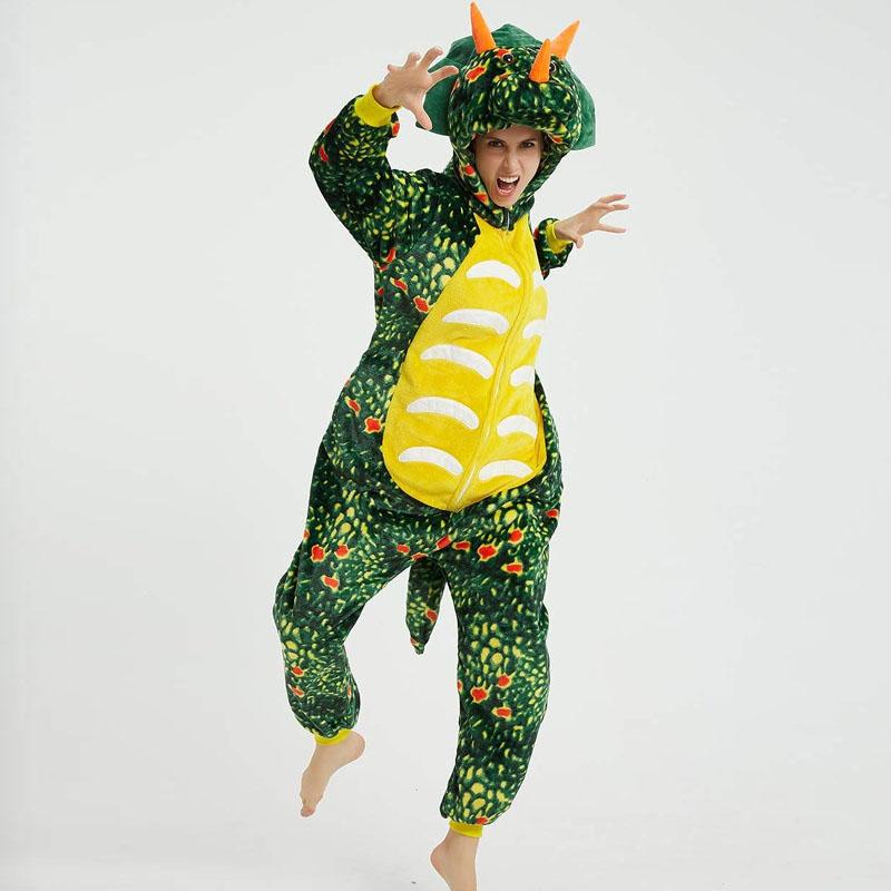 Kigurumi Tier Cosplay Kapuzen Overall Pyjamas Männer Frauen Langarm Winter Warme Strampler Nachtwäsche Panda Löwe, Leopard, Elefant, Zebra, Tiger Cosplay L von Joom DACH