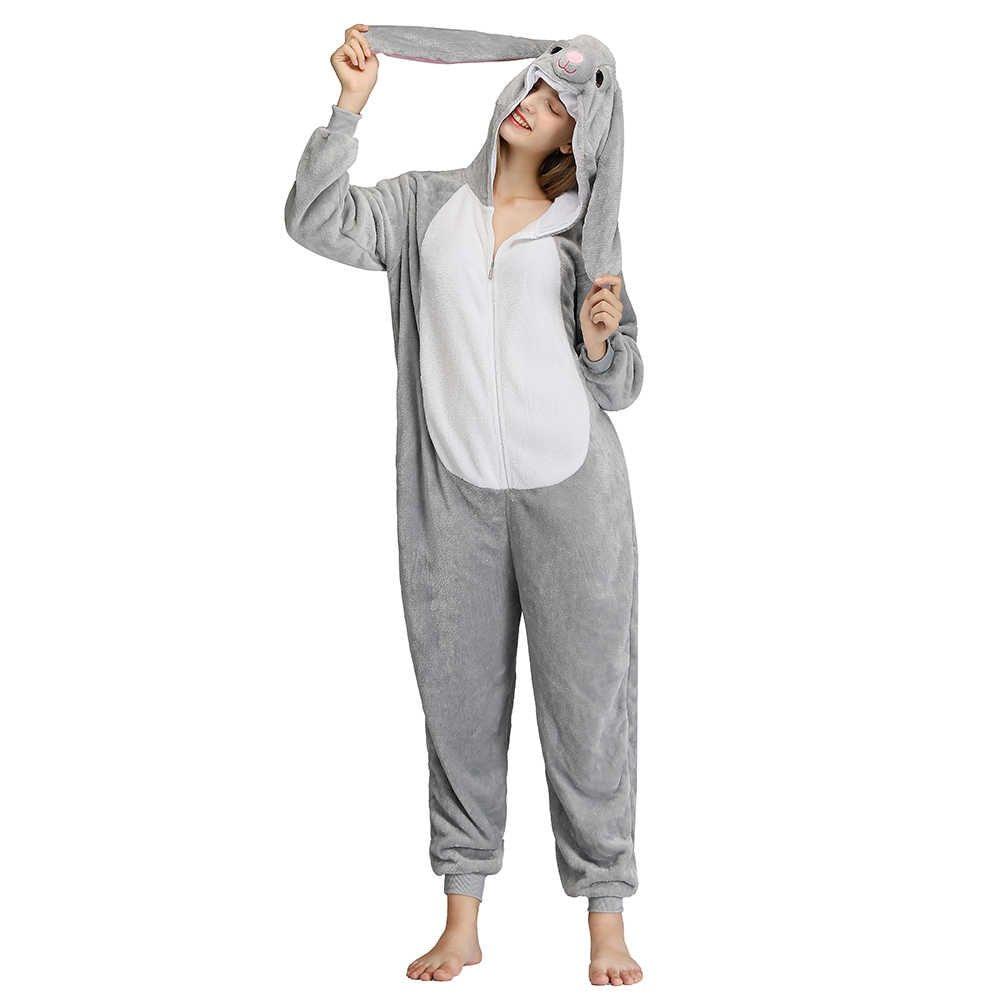 Kigurumi Tier Cosplay Kapuzen Overall Pyjamas Männer Frauen Langarm Winter Warme Strampler Nachtwäsche Panda Löwe, Leopard, Elefant, Zebra, Tiger Cosplay L von Joom DACH