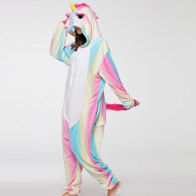 Kigurumi Tier Cosplay Kapuzen Overall Pyjamas Männer Frauen Langarm Winter Warme Strampler Nachtwäsche Panda Löwe, Leopard, Elefant, Zebra, Tiger Cosplay L von Joom DACH