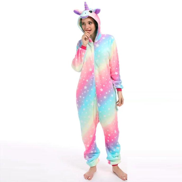 Kigurumi Tier Cosplay Kapuzen Overall Pyjamas Männer Frauen Langarm Winter Warme Strampler Nachtwäsche Panda Löwe, Leopard, Elefant, Zebra, Tiger Cosplay M von Joom DACH