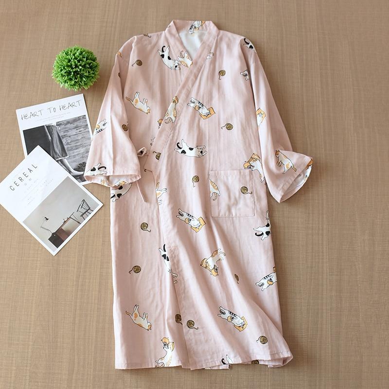 Kimono-Pyjama im japanischen Stil, Sommer, neu, 100 % Baumwolle, Gaze-Pyjama, Nachthemd, Damen, SPA, Yukata, Homewear, langer Pyjama für Damen L Kimono-Pyjama im japanischen Stil, Sommer, neu, 100 % Baumwolle, Gaze-Pyjama, Nachthemd, Damen, SPA, Yukata, Homewear, langer Pyjama für Damen L von Joom DACH