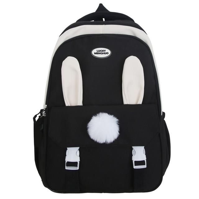 Kind rosa Kawaii Reise Cartoon Mädchen Taschen Kind süße Schultasche Rucksack Kind Rucksack 23*12*29cm schwarz von Joom DACH